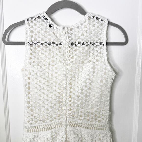 Karina Grimaldi Felix Crochet White Eyelet Jumpsuit Style 6407 Size XS Peekaboo - Picture 11 of 12